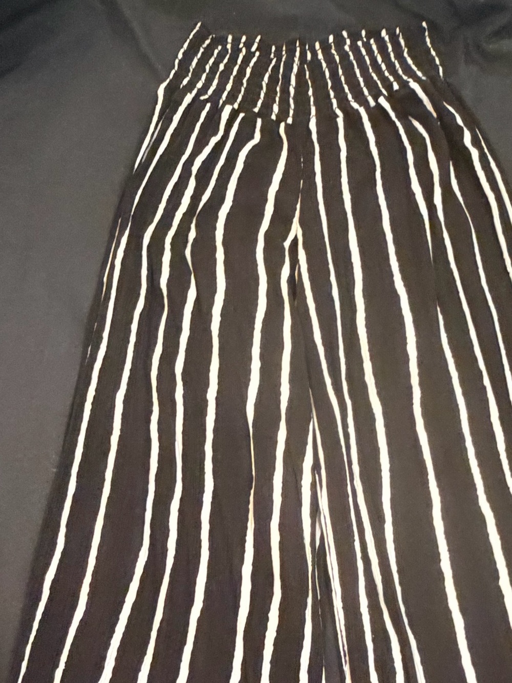 one 5 one Black and White Vertical Stripe Wide-Leg Pants